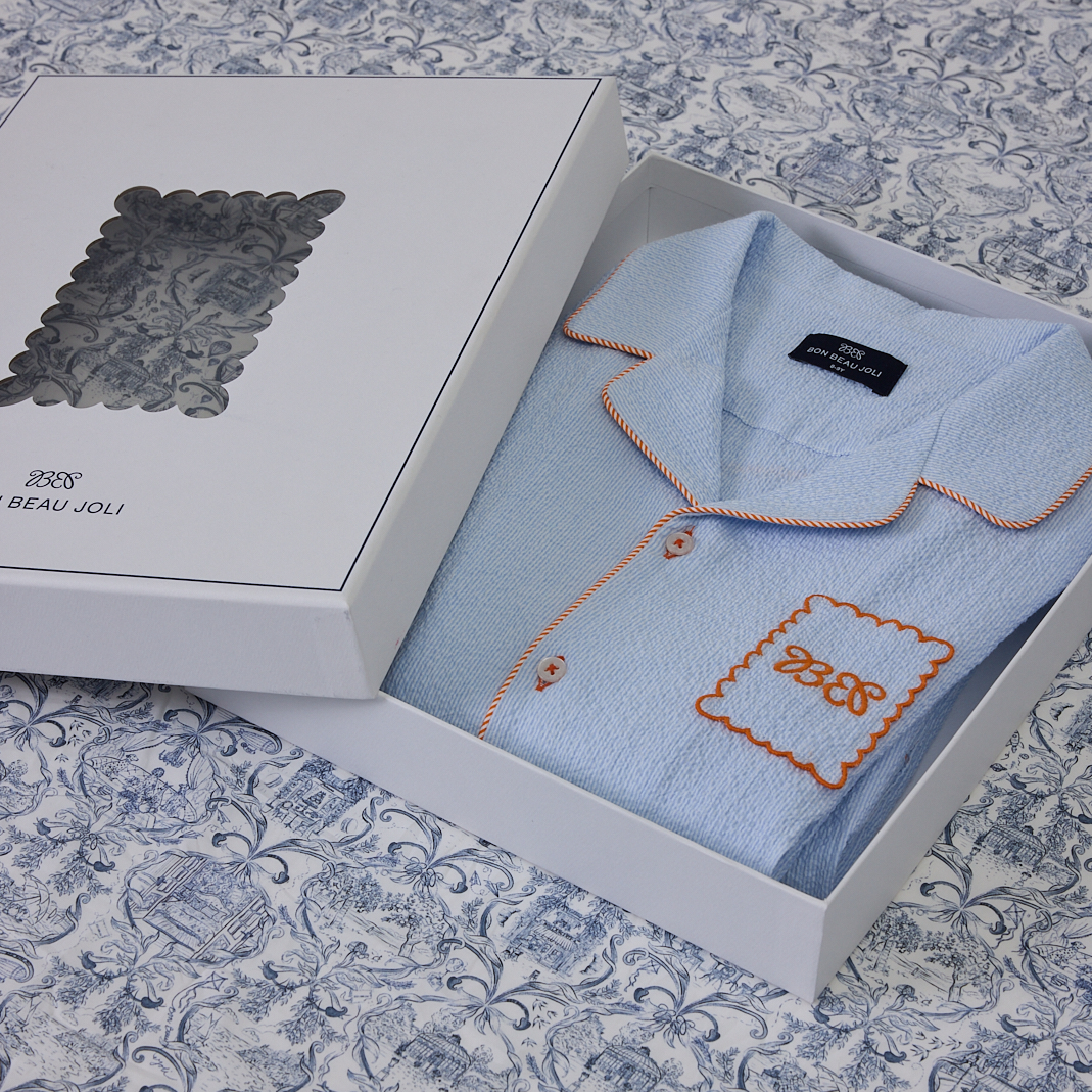 Pyjama set Noa - Blue Etoile Seersucker